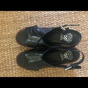 Vince Camuto Black Wedge Sandles. Size 8.5.
